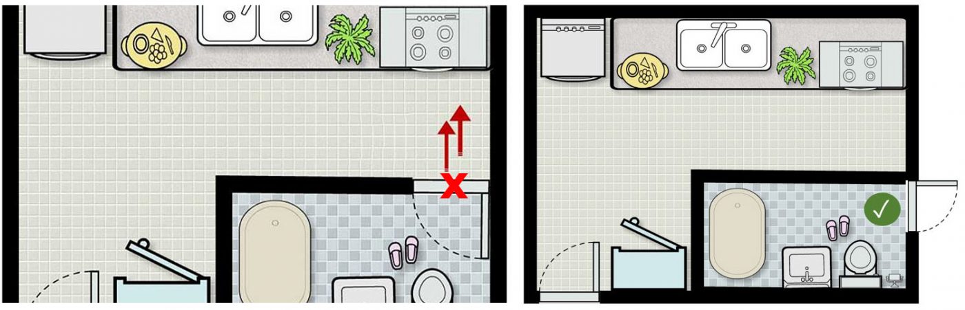 9 cách để hóa giải nhà bếp đối diện với nhà vệ sinh cần phải biết